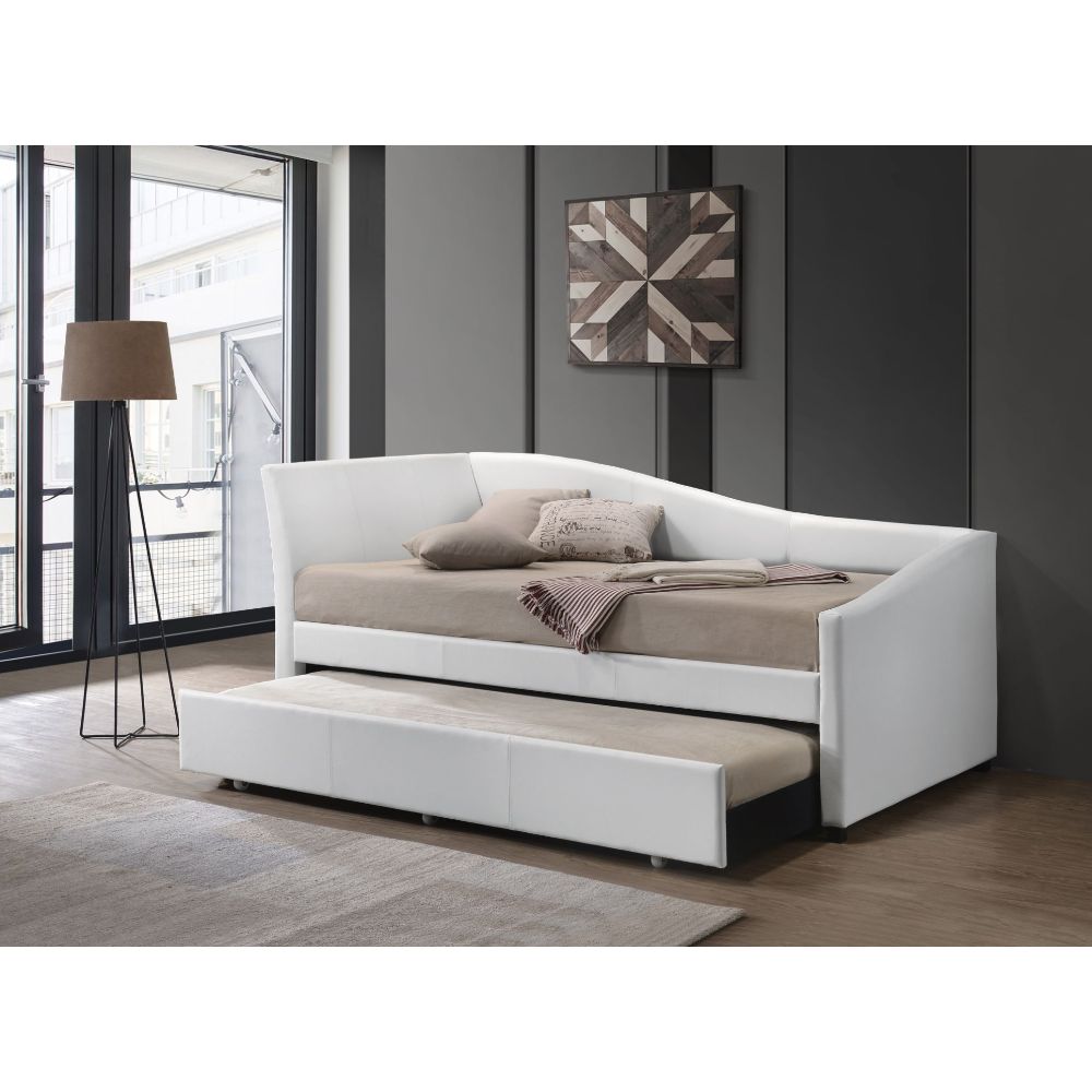 ACME Furniture Beds - Daybed & Trundle (Twin Size), White PU