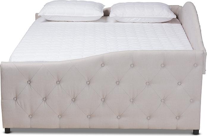 Wholesale Interiors Daybeds - Becker Modern and Contemporary Transitional Beige Fabric Upholstered Full Size Daybed
