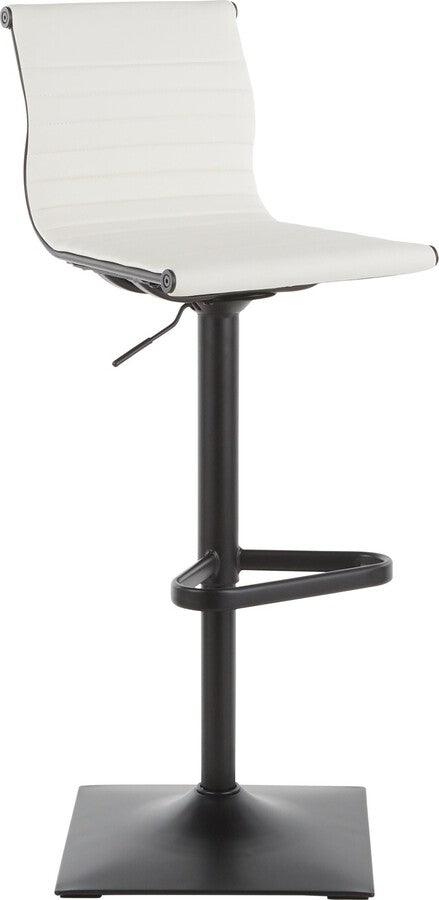 Lumisource Barstools - Masters Contemporary Barstool in Black Metal and White Faux Leather
