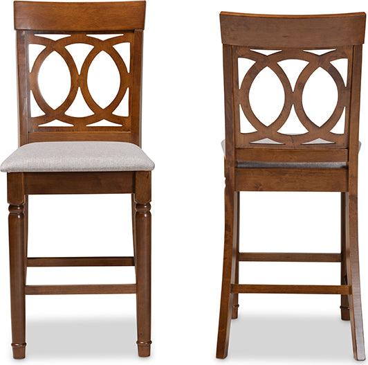Wholesale Interiors Barstools - Violet Bar Stool Gray & Walnut (Set of 2)