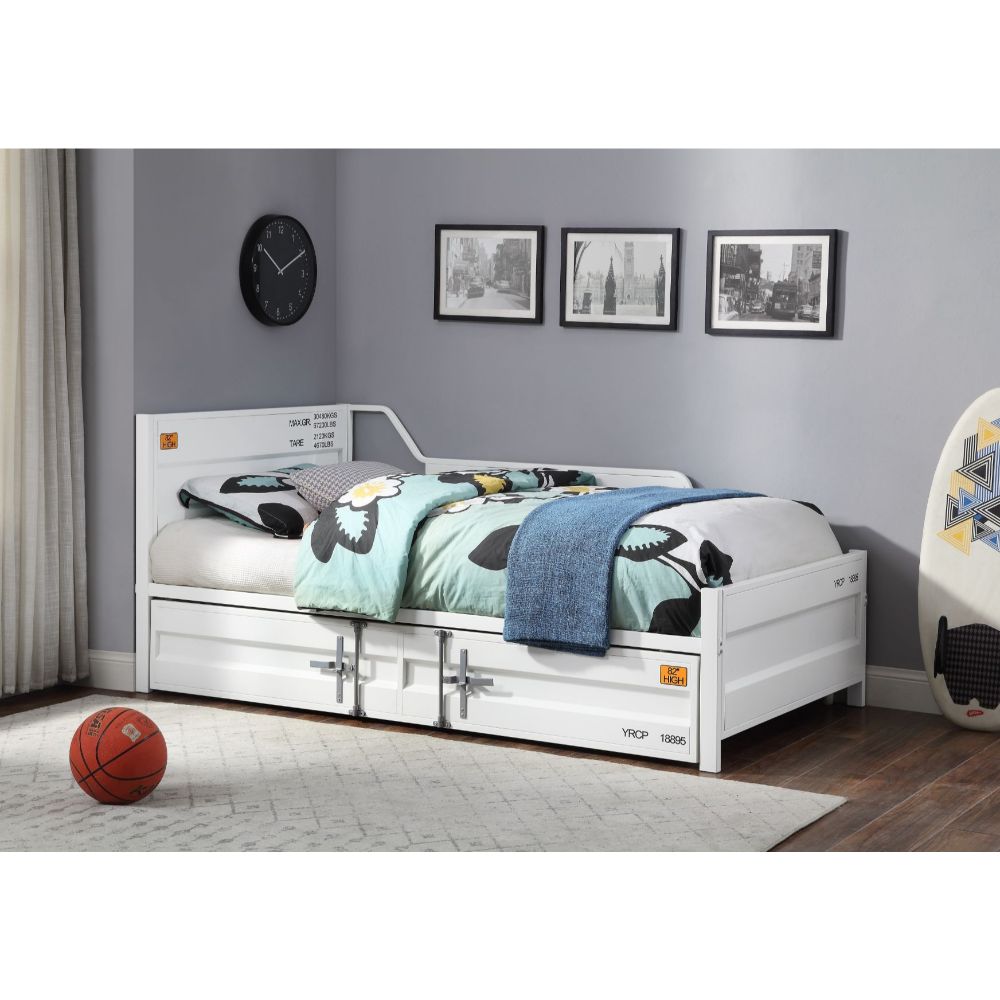 ACME Furniture Beds - Cargo Daybed & Trundle (Twin Size), White (1Set/1Ctn)
