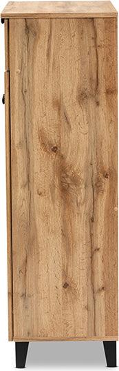 Wholesale Interiors Shoe Storage - Coolidge Oak Brown Finished Wood 5-Shelf Shoe Storage Cabinet