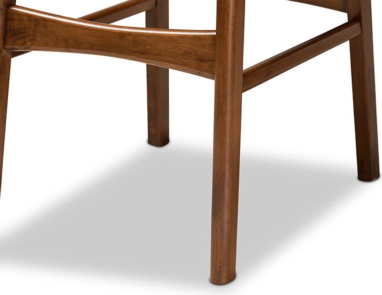 Wholesale Interiors Barstools - Katya Mid-Century Modern Walnut Brown Finished Wood 2-Piece Bar Stool Set