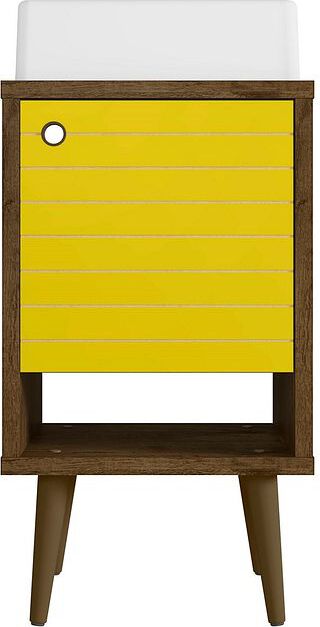 Manhattan Comfort Bathroom Vanity - Liberty 17.71 Bathroom Vanity with Sink and Shelf in Rustic Brown and Yellow