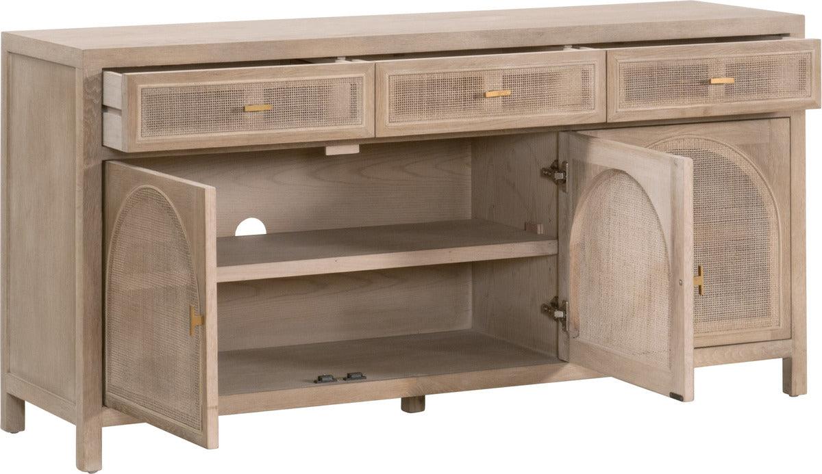 Essentials For Living Buffets & Cabinets - Cane Media Sideboard Smoke Gray Oak