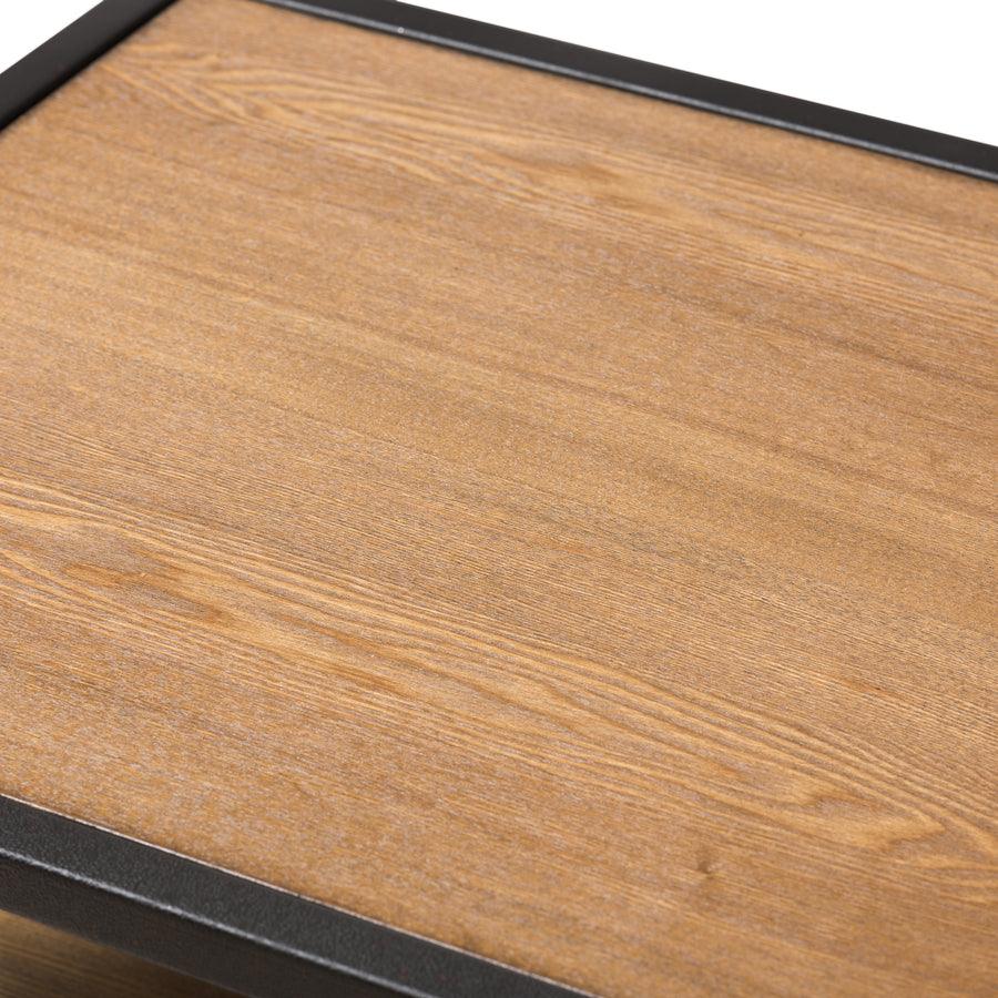 Wholesale Interiors Side & End Tables - Lancashire Style Oak Brown Finished Wood & Black Finished Metal End Table