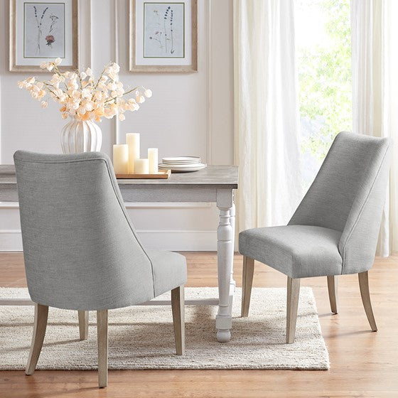 Olliix.com Dining Chairs - Upholstered Dining chair Set of 2 Light Grey
