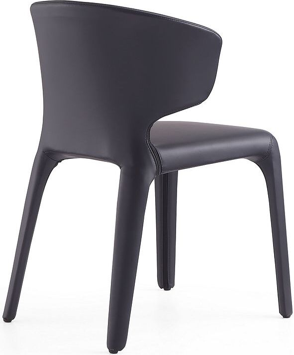 Manhattan Comfort Dining Chairs - Conrad Black Faux Leather Dining Chair (Set of 2)