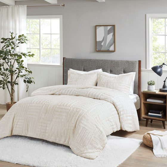 Olliix.com Comforters & Blankets - Fur Down Alternative Comforter Mini Set Ivory Full/Queen
