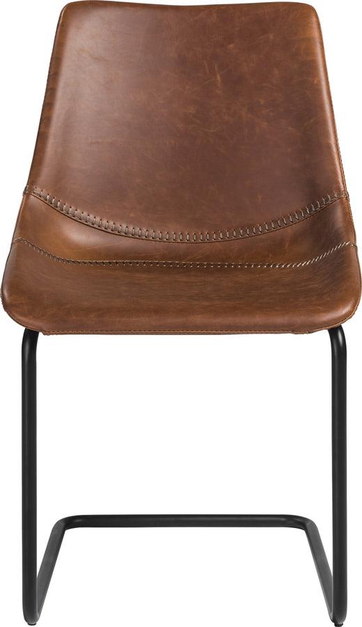 Euro Style Dining Chairs - Flynn Side Chair in Dark Brown with Black Powder Coated Legs - Set of 2