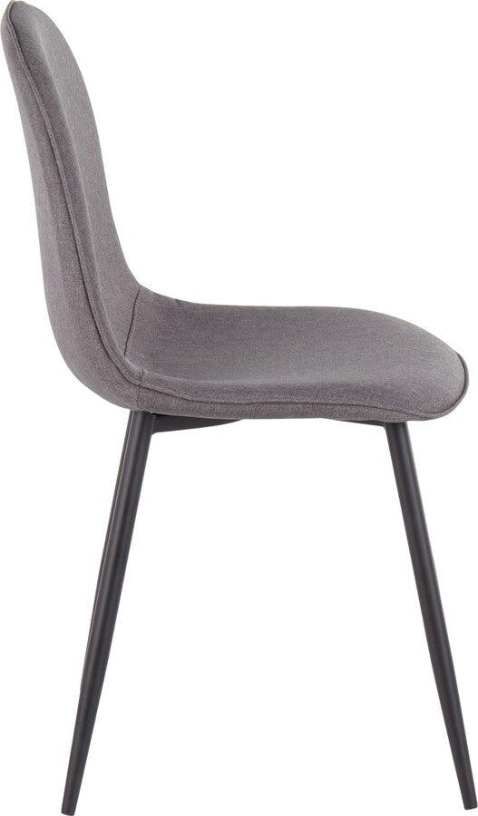Lumisource Living Room Sets - Pebble Chair 35" Black Steel & Charcoal Fabric (Set of 2)
