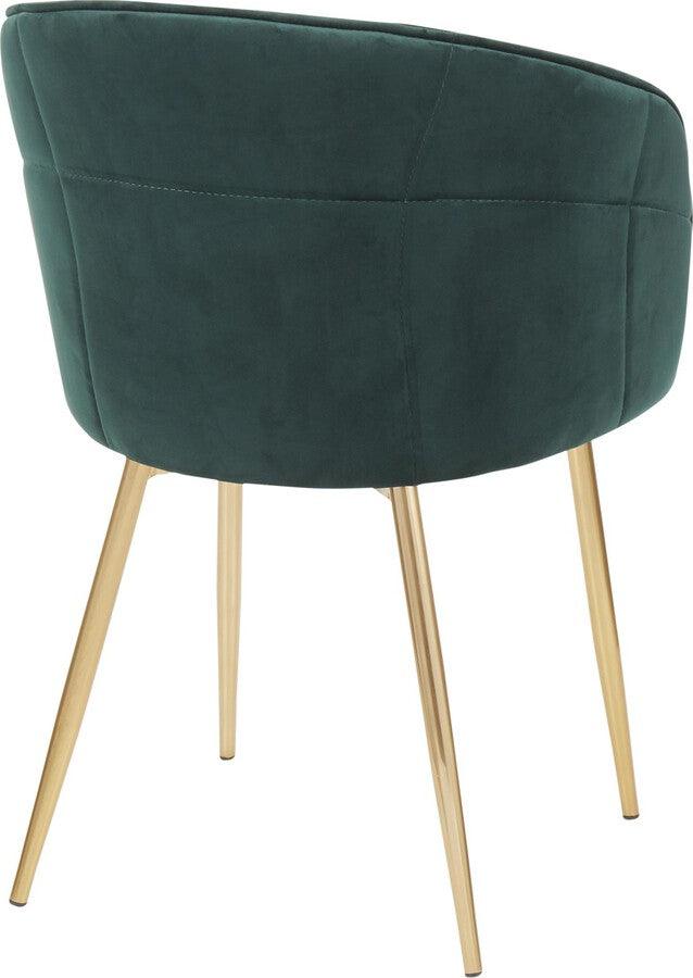 Lumisource Accent Chairs - Lindsey Chair 32" Gold Metal & Green Velvet