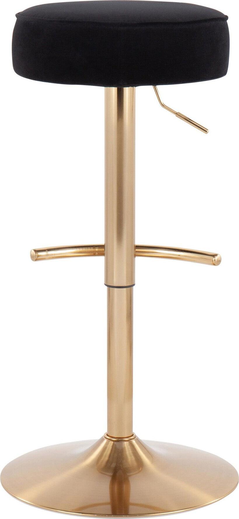 Lumisource Barstools - Velvet Dot Barstool Gold & Black