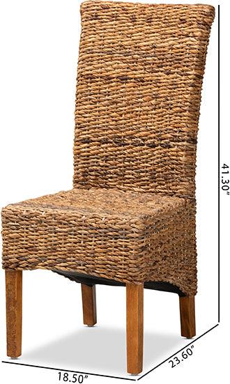 Wholesale Interiors Dining Chairs - Trianna Rustic Transitional Natural Abaca and Brown Finished Wood Dining Chair