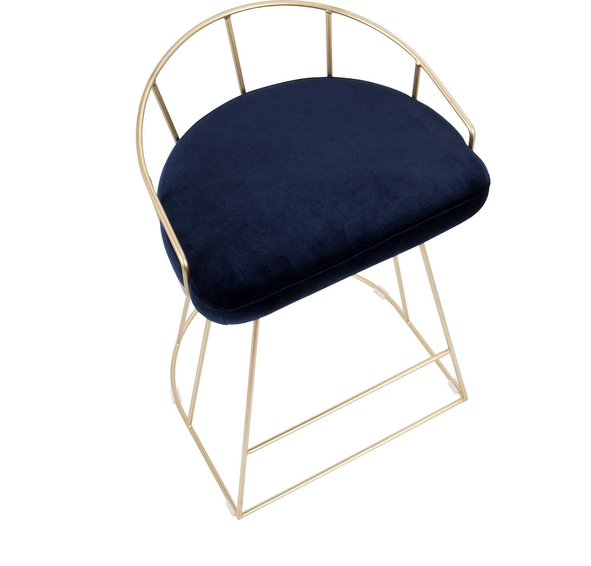 Lumisource Barstools - Canary Counter Stool Gold & Blue (Set of 2)