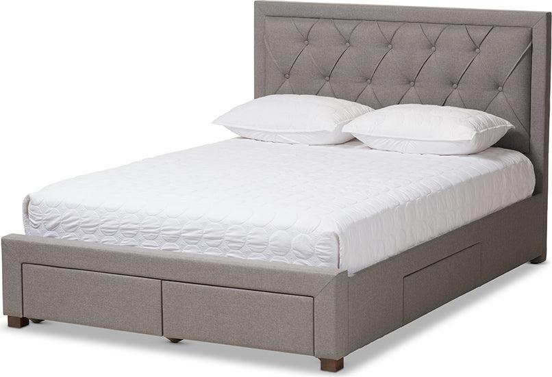 Wholesale Interiors Beds - Aurelie Queen Storage Bed Light Gray