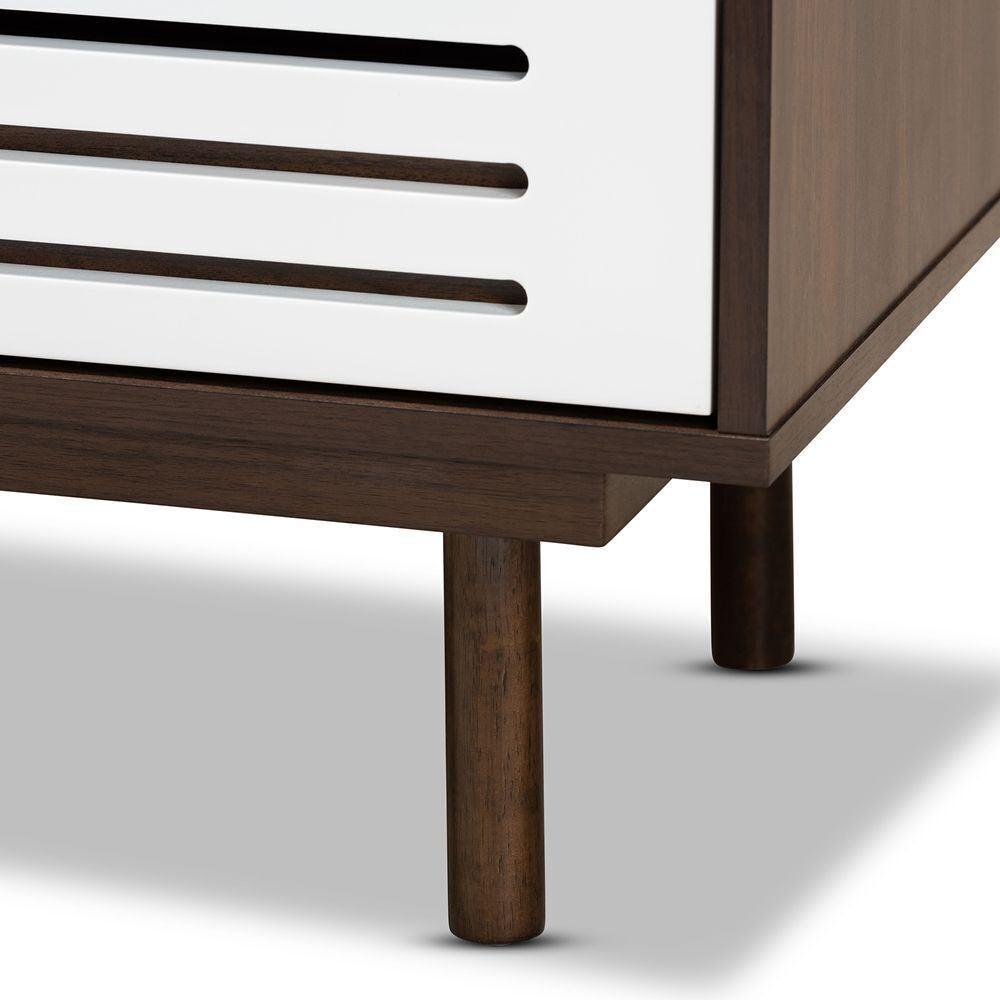 Wholesale Interiors Nightstands & Side Tables - Meike Nightstand Walnut & White
