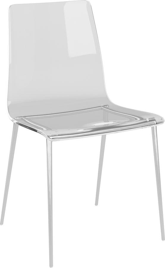 Euro Style Dining Chairs - Cilla Side Chair in Clear with Brushed Nickel Legs