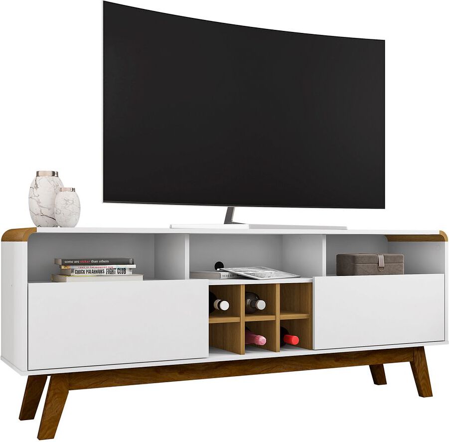 Manhattan Comfort TV & Media Units - Camberly 62.99 TV Stand in White and Cinnamon