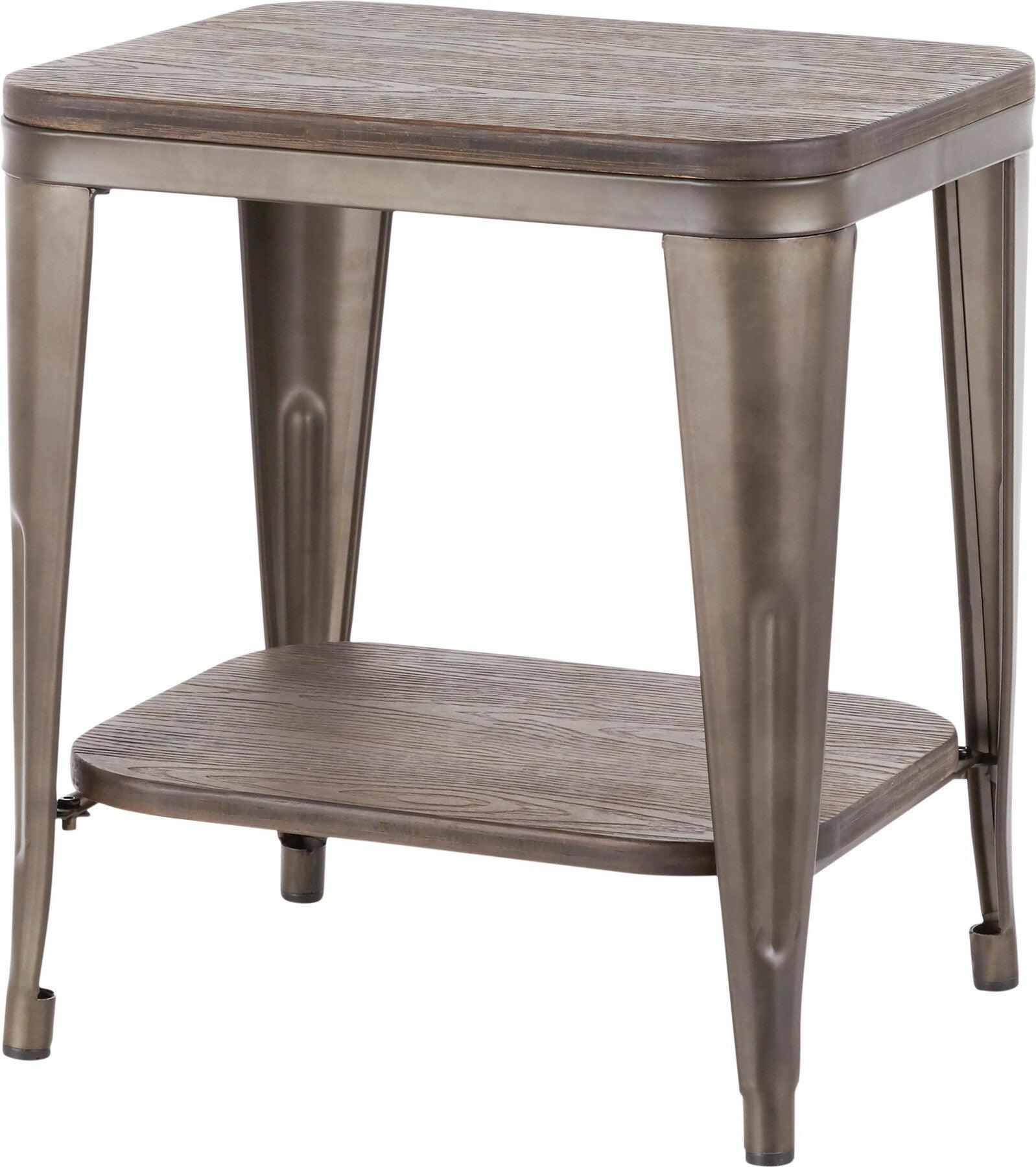 Lumisource Side & End Tables - Oregon End Table Antique & Espresso Bamboo