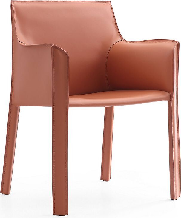 Manhattan Comfort Accent Chairs - Vogue Clay Faux Leather Arm Chair