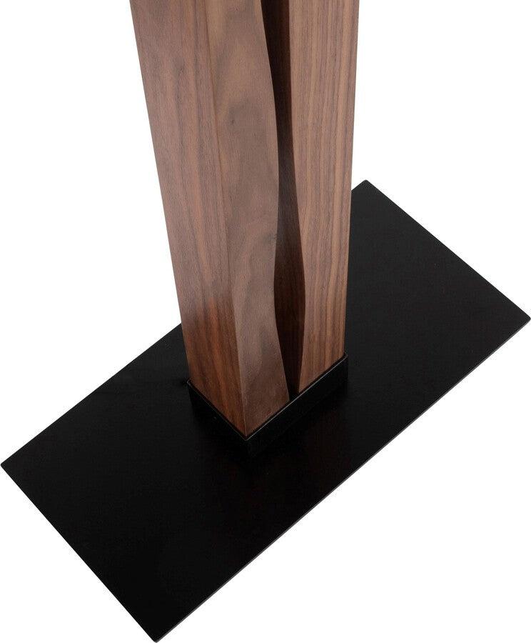 Lumisource Floor Lamps - Live Edge Contemporary Floor Lamp In Black Steel & Walnut Wood With White Shade