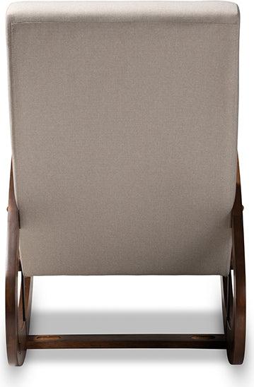 Wholesale Interiors Rocking Chairs - Kaira Light Beige Fabric Upholstered And Walnut-Finished Wood Rocking Chair