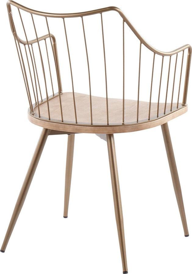 Lumisource Accent Chairs - Winston Farmhouse Chair in Antique Copper Metal and White Washed Wood