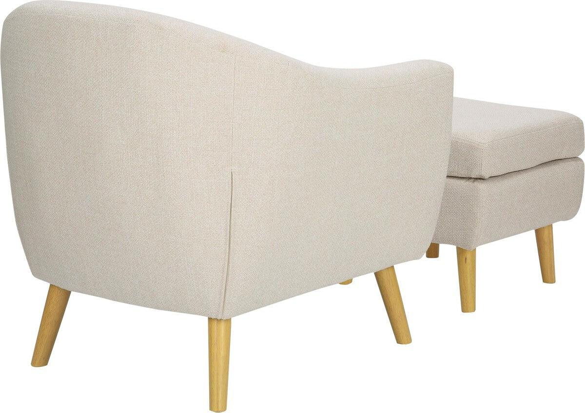 Lumisource Accent Chairs - Rockwell Accent Chair & Ottoman In Cream Fabric