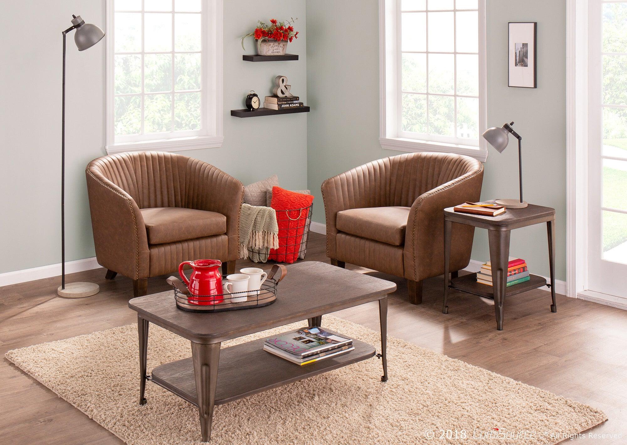 Lumisource Side & End Tables - Oregon End Table Antique & Espresso Bamboo