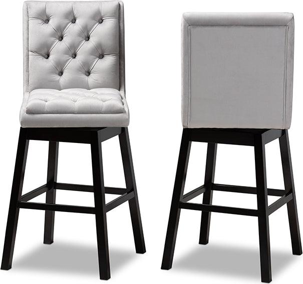 Wholesale Interiors Barstools - Gregory Bar Stool Light Gray & Dark Brown (Set of 2)