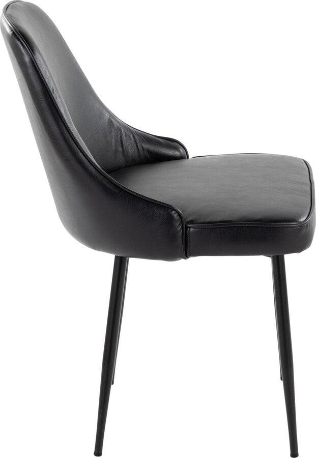 Lumisource Dining Chairs - Marcel Contemporary Dining Chair With Black Frame & Black Faux Leather (Set of 2)