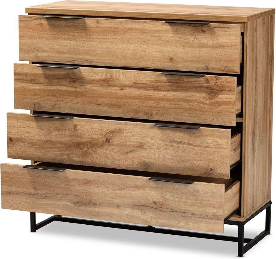 Wholesale Interiors Dressers - Reid 4-Drawer Dresser Oak & Black