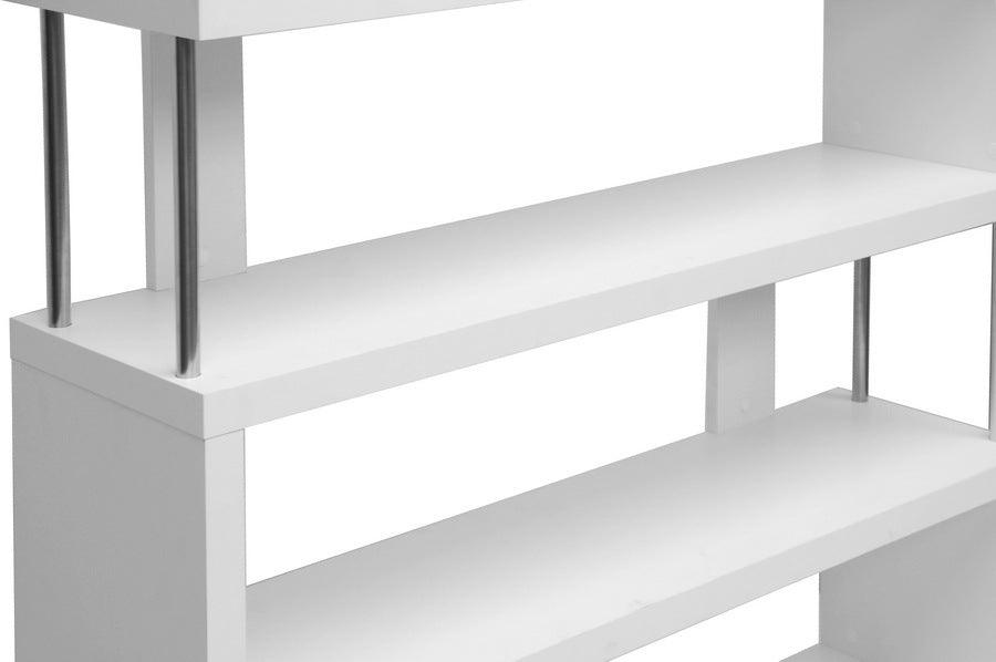 Wholesale Interiors Bookcases & Display Units - Barnes White Three-Shelf Modern Bookcase