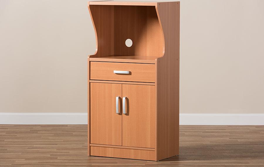 Wholesale Interiors Kitchen Storage & Organization - Lowell Modern and Contemporary Brown Wood Finish Kitchen Cabinet