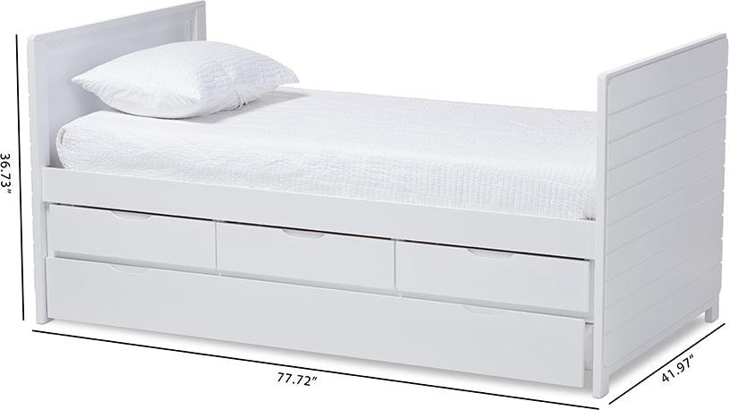 Wholesale Interiors Daybeds - Linna Modern and Contemporary White-Finished Daybed with Trundle
