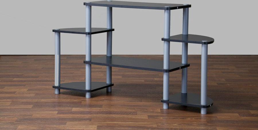 Wholesale Interiors TV & Media Units - Orbit Black and Silver 3-Tier TV Stand