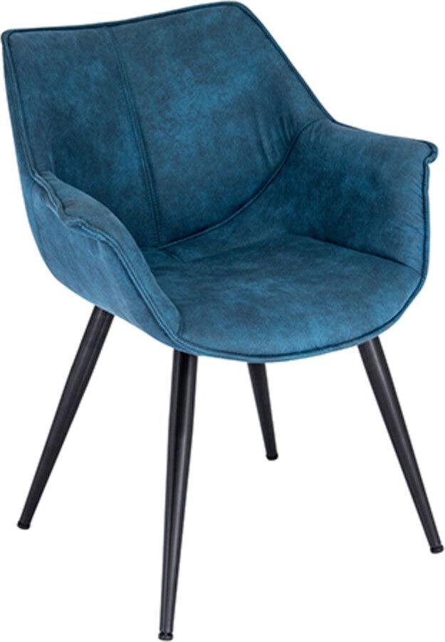 Lumisource Accent Chairs - Wrangler Industrial Accent Chair in Blue - Set of 2