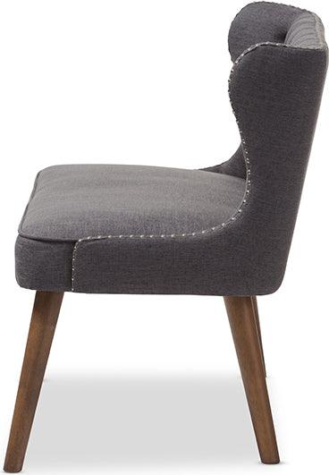 Wholesale Interiors Loveseats - Scarlett Brown Wood & Dark Grey 2-Seater Loveseat Settee