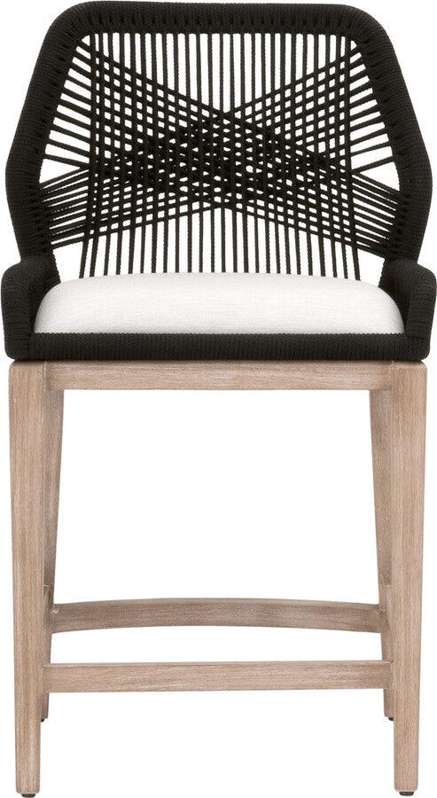 Essentials For Living Dining Chairs - Loom Limited Edition Counter Stool - Black Rope White Speckle Natural Gray