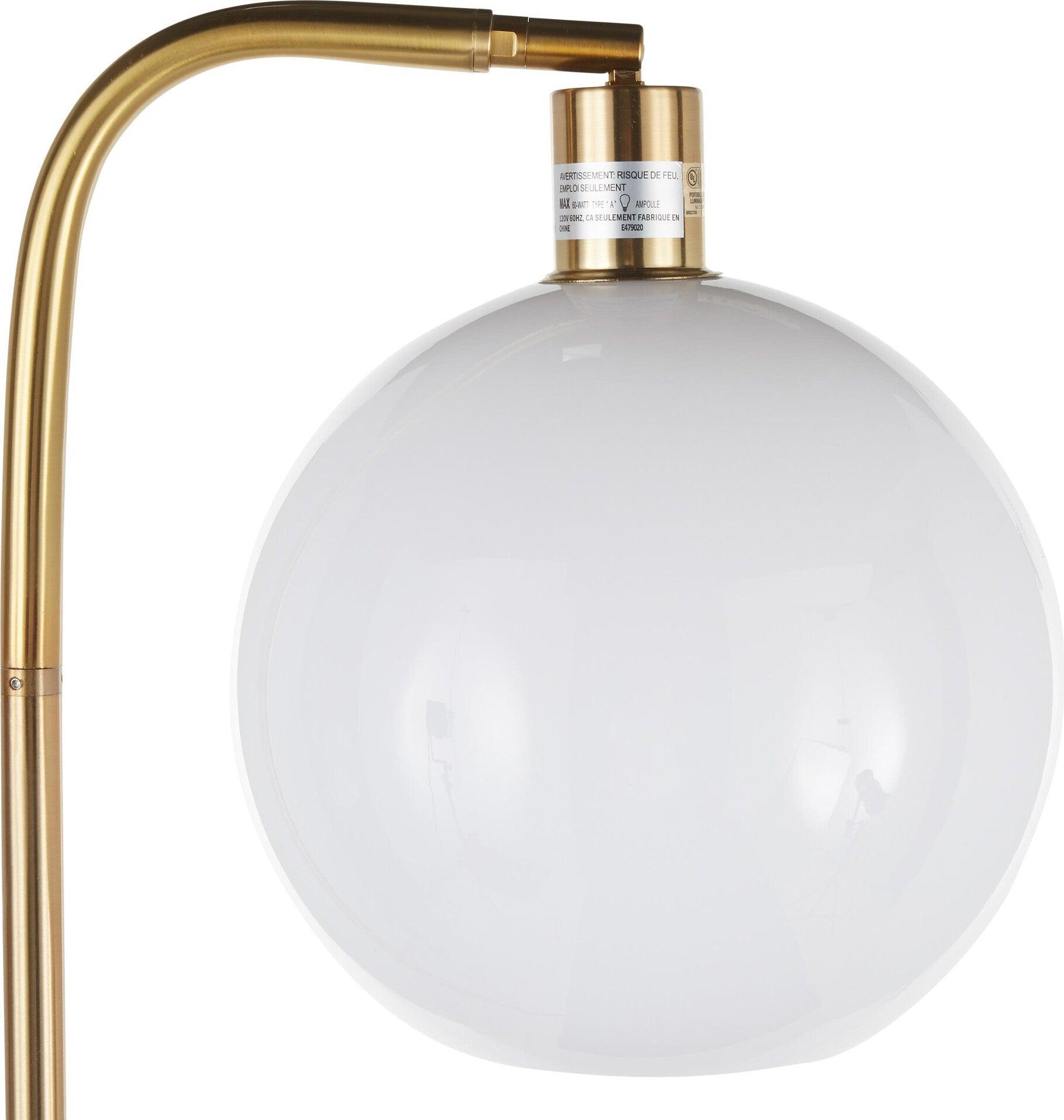 Lumisource Floor Lamps - Symbol Floor Lamp with Side Table White & Gold