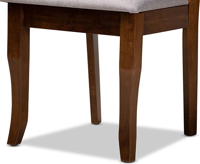 Wholesale Interiors Dining Chairs - Mael Grey Fabric Upholstered Walnut Brown Finished Wood 4-Piece Dining Chair Set
