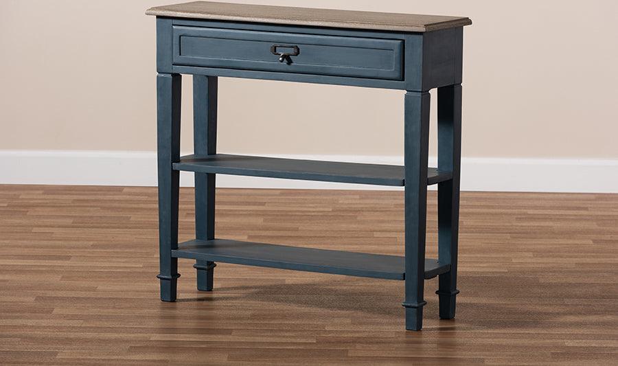 Wholesale Interiors Consoles - Dauphine French Provincial Blue Spruce Fiinished Wood Accent Console Table