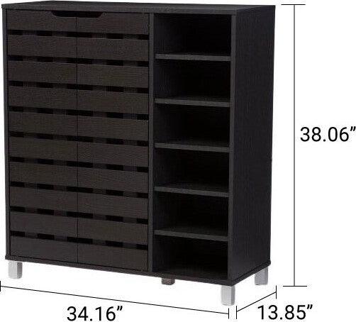 Wholesale Interiors Shoe Storage - Shirley Shoe Cabinet Dark Brown