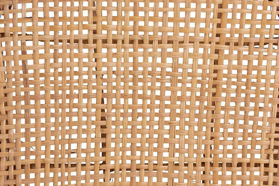 Wholesale Interiors Dining Chairs - Moscow Bohemian Natural Brown Rattan and Walnut Brown Mahogany Wood 2-Piece Dining Chair Set