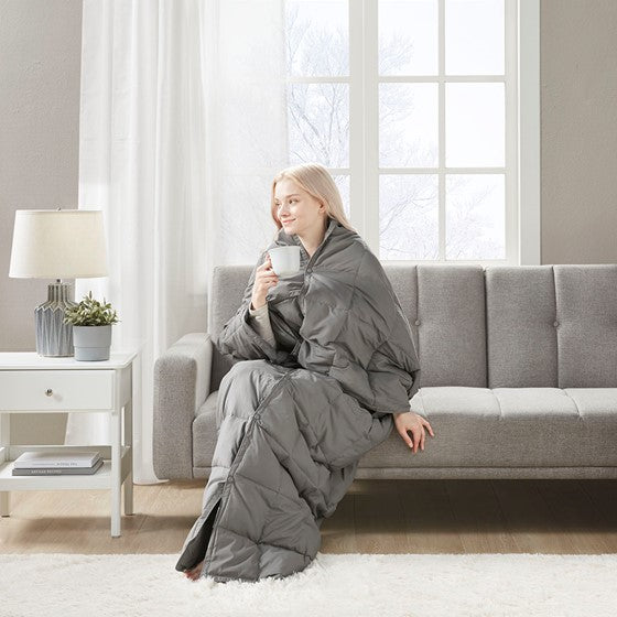 Olliix.com Pillows & Throws - Wearable Multipurpose Throw Grey