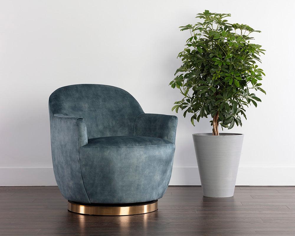 SUNPAN Accent Chairs - Casey Swivel Lounge Chair Nono Petrol