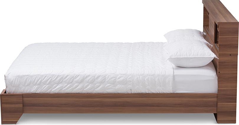 Wholesale Interiors Beds - Vanda Queen Bed Black/Walnut Brown