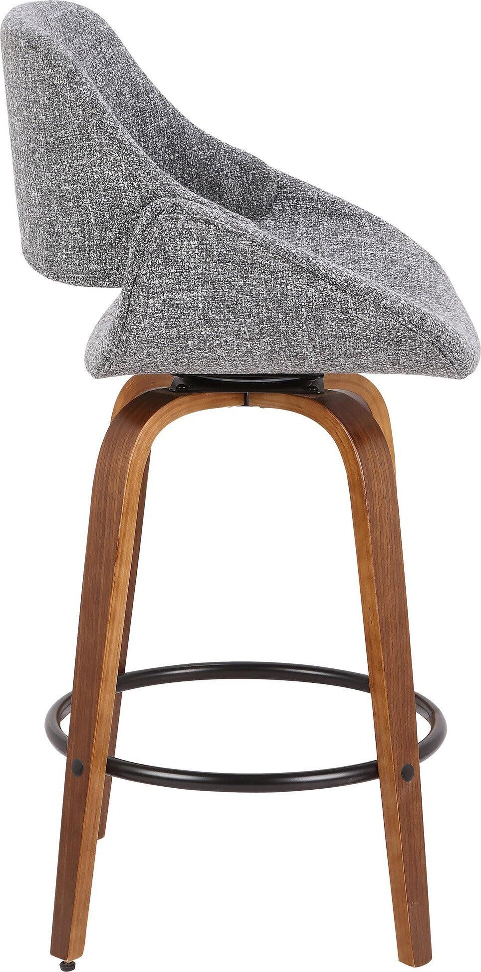 Lumisource Barstools - Fabrico Counter Stool Walnut & Gray (Set of 2)