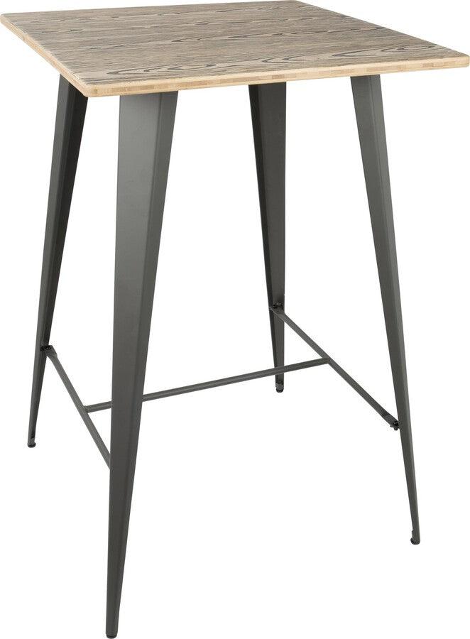 Lumisource Bar Tables - Oregon Industrial Table in Grey and Brown LumiSource